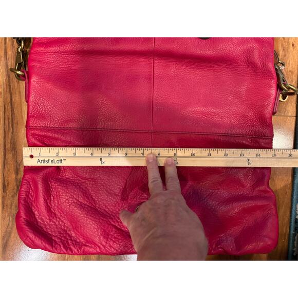 Fossil leather pink satchel large handbag with removable shoulder strap - Picture 9 of 9